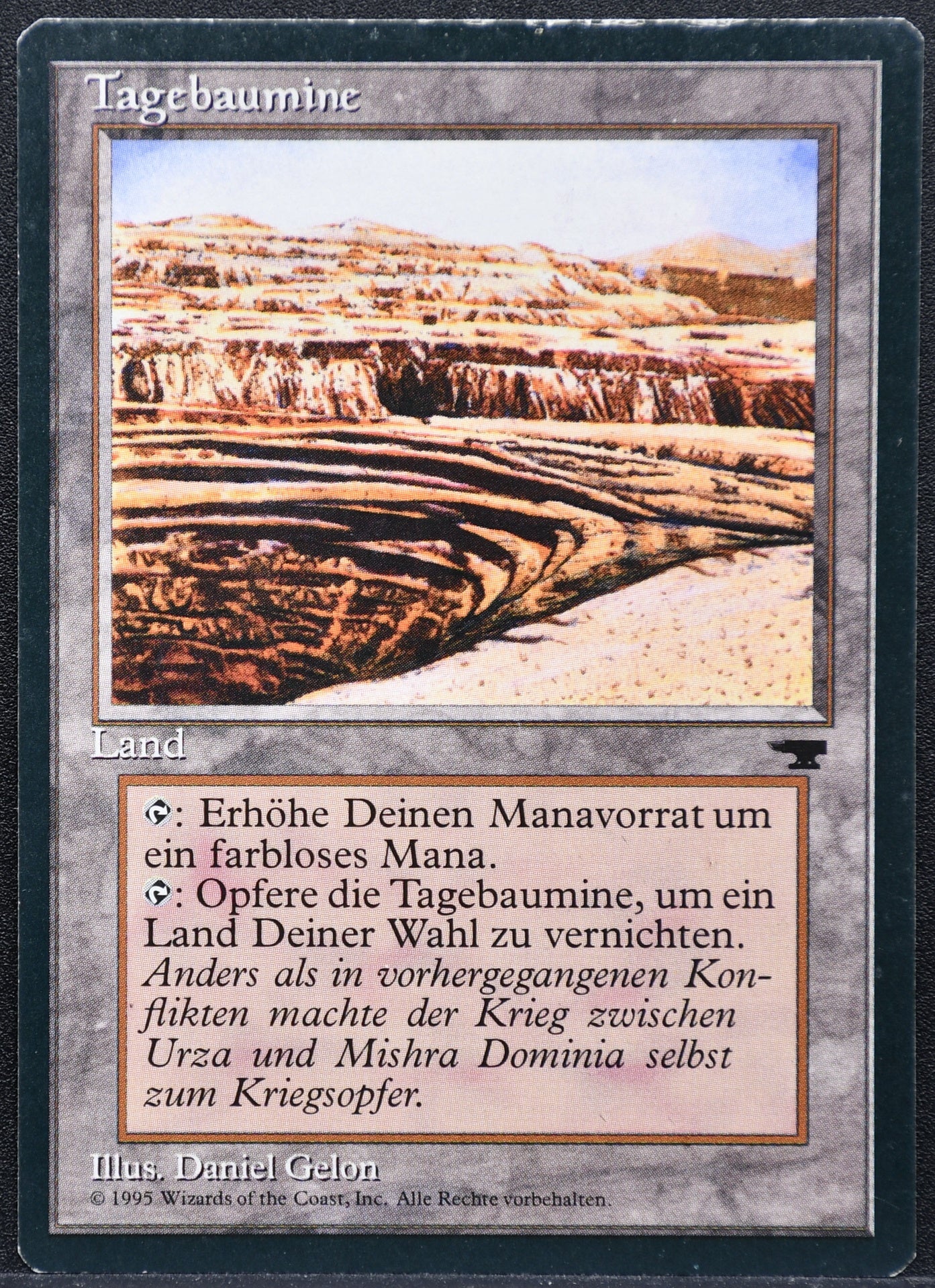 MTG Strip Mine Antiquities German Uneven Horizon MP