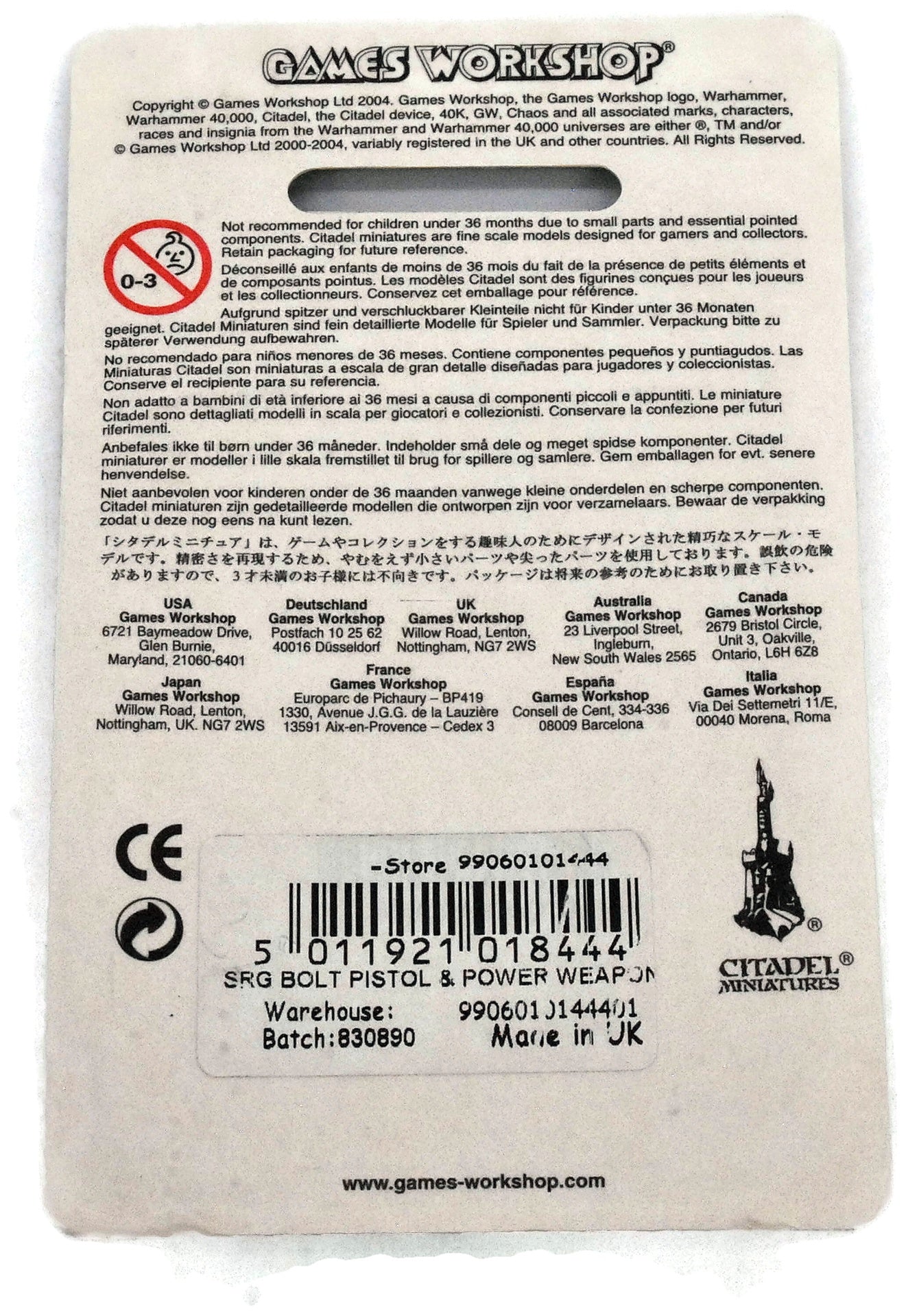 CHAOS SPACE MARINES Damned Sergeant Bolt Pistol & Power Weapon In Box #1 OOP 40K