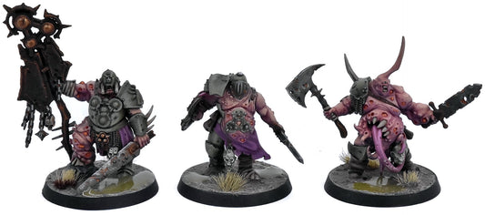 MAGGOTKIN OF NURGLE 3 Putrid Blightkings #1 WELL PAINTED Warhammer Sigmar 8435