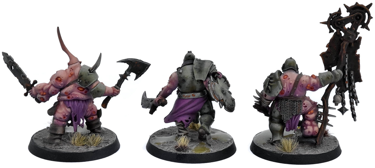 MAGGOTKIN OF NURGLE 3 Putrid Blightkings #1 WELL PAINTED Warhammer Sigmar 8435