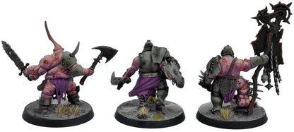 MAGGOTKIN OF NURGLE 3 Putrid Blightkings #1 WELL PAINTED Warhammer Sigmar 8435