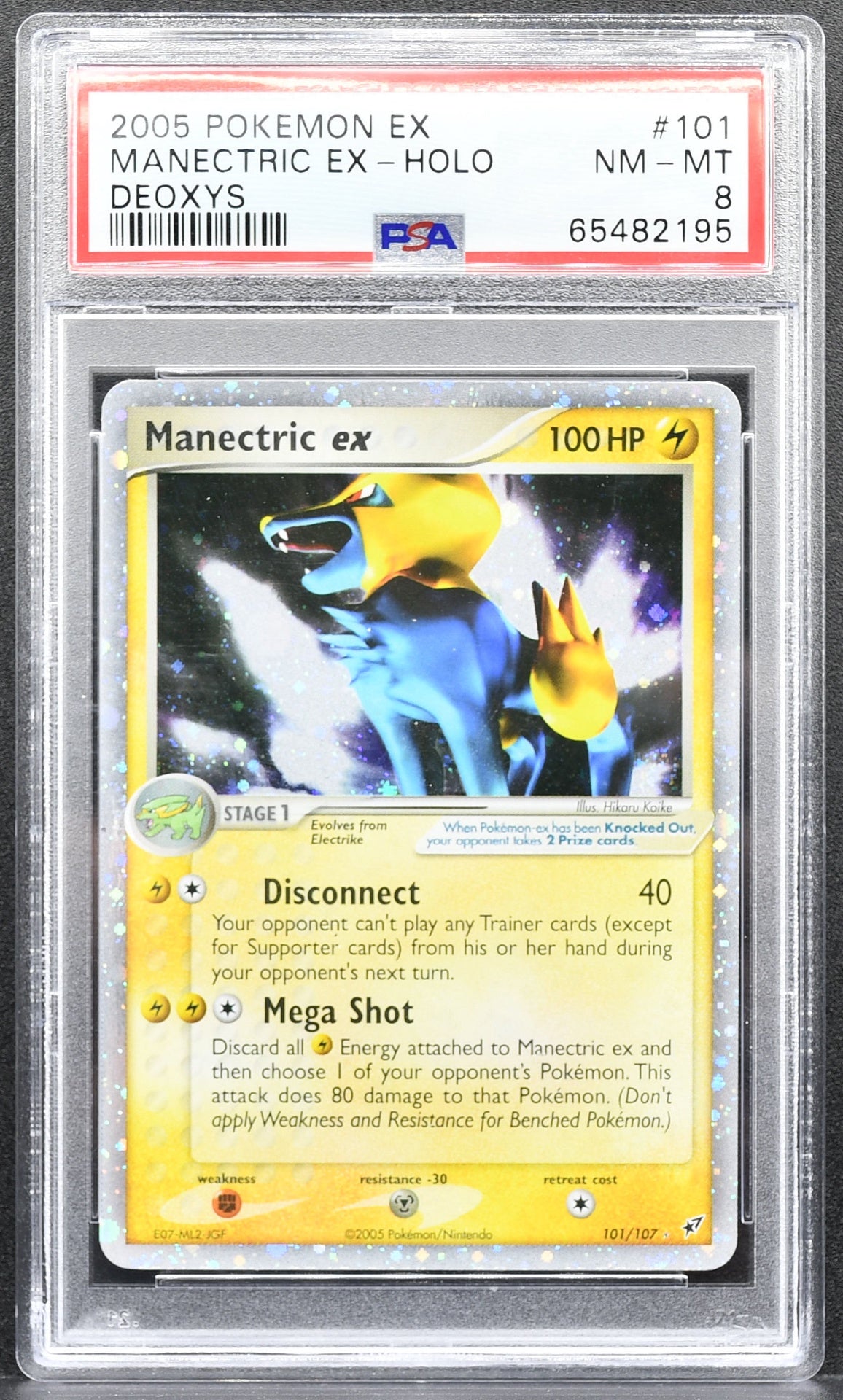 Pokemon TCG Manectric ex 101/107 PSA 8 Deoxys Holofoil