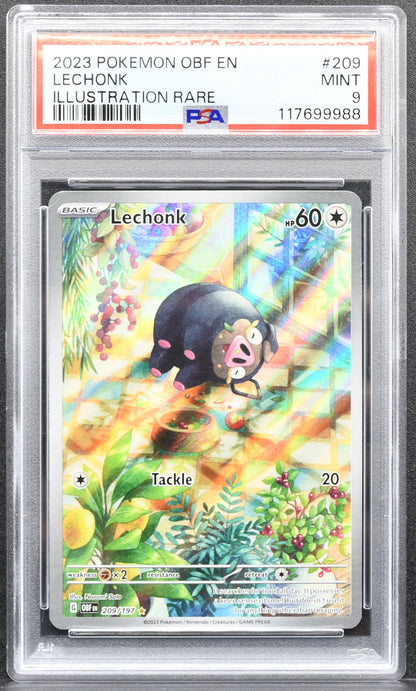 Pokemon TCG Lechonk 209/197 PSA 9 Obsidian Flames Illustration Rare
