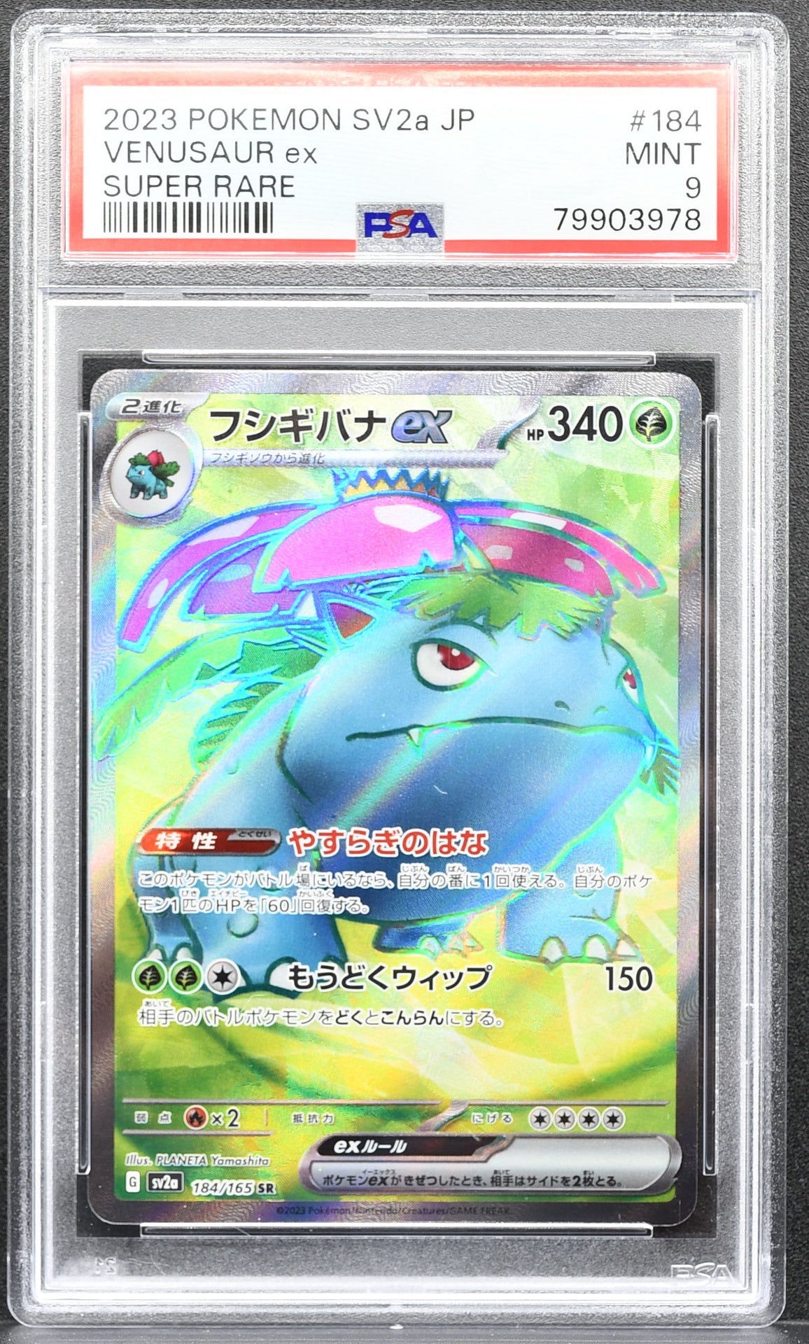 Pokemon TCG Venusaur ex 184/165 PSA 9 SV2a 151 JP
