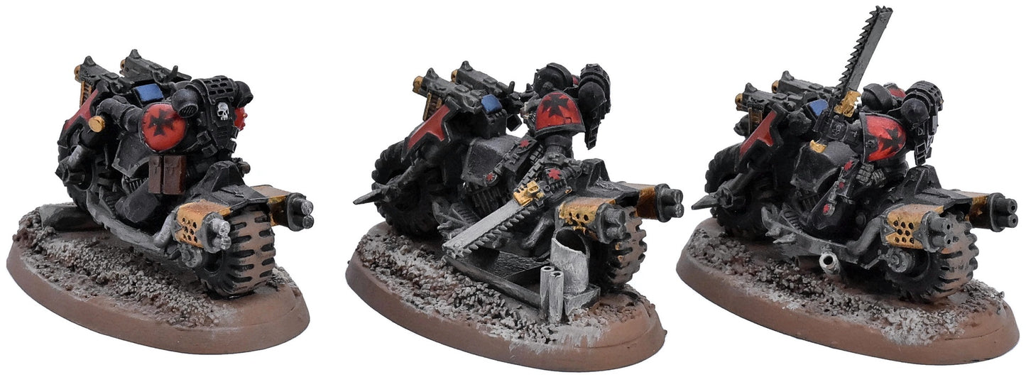 CHAOS SPACE MARINES 3 Chaos Bikers #1 WELL PAINTED Warhammer 40K 8688
