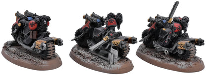 CHAOS SPACE MARINES 3 Chaos Bikers #1 WELL PAINTED Warhammer 40K 8688