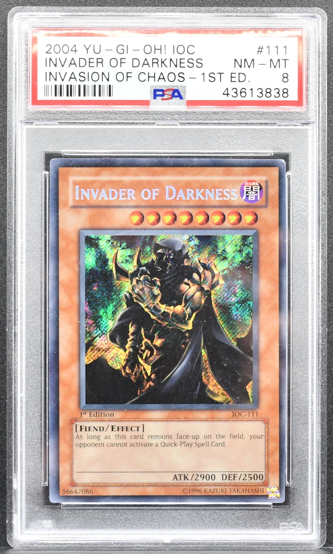 Yu-Gi-Oh Invader of Darkness IOC-111 PSA 8 Invasion of Chaos 1st Edition