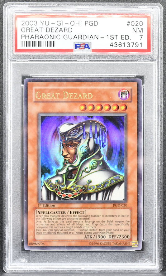 Yu-Gi-Oh Great Dezard PGD-020 PSA 7 Pharaonic Guardian 1st Edition