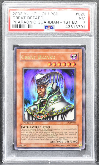 Yu-Gi-Oh Great Dezard PGD-020 PSA 7 Pharaonic Guardian 1st Edition