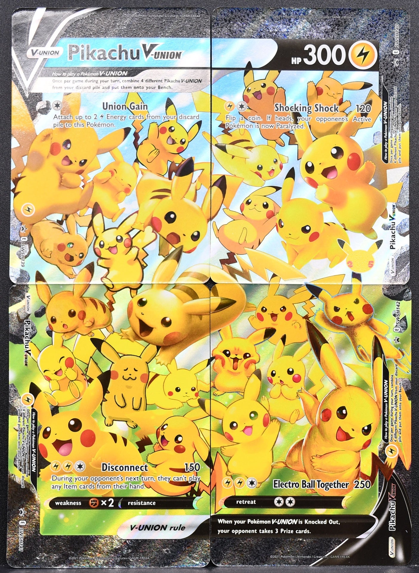 Pokemon TCG Pikachu V-Union SwSH LP Promo Set of 4