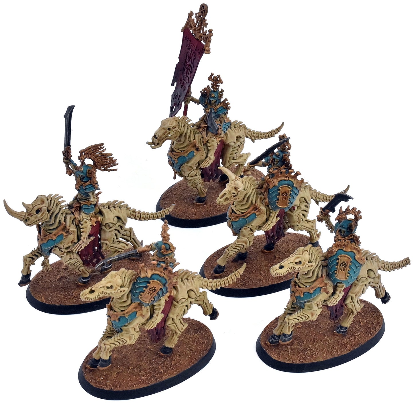 OSSIARCH BONEREAPERS 5 Kavalos Deathriders #2 WELL PAINTED Warhammer Sigmar 6047