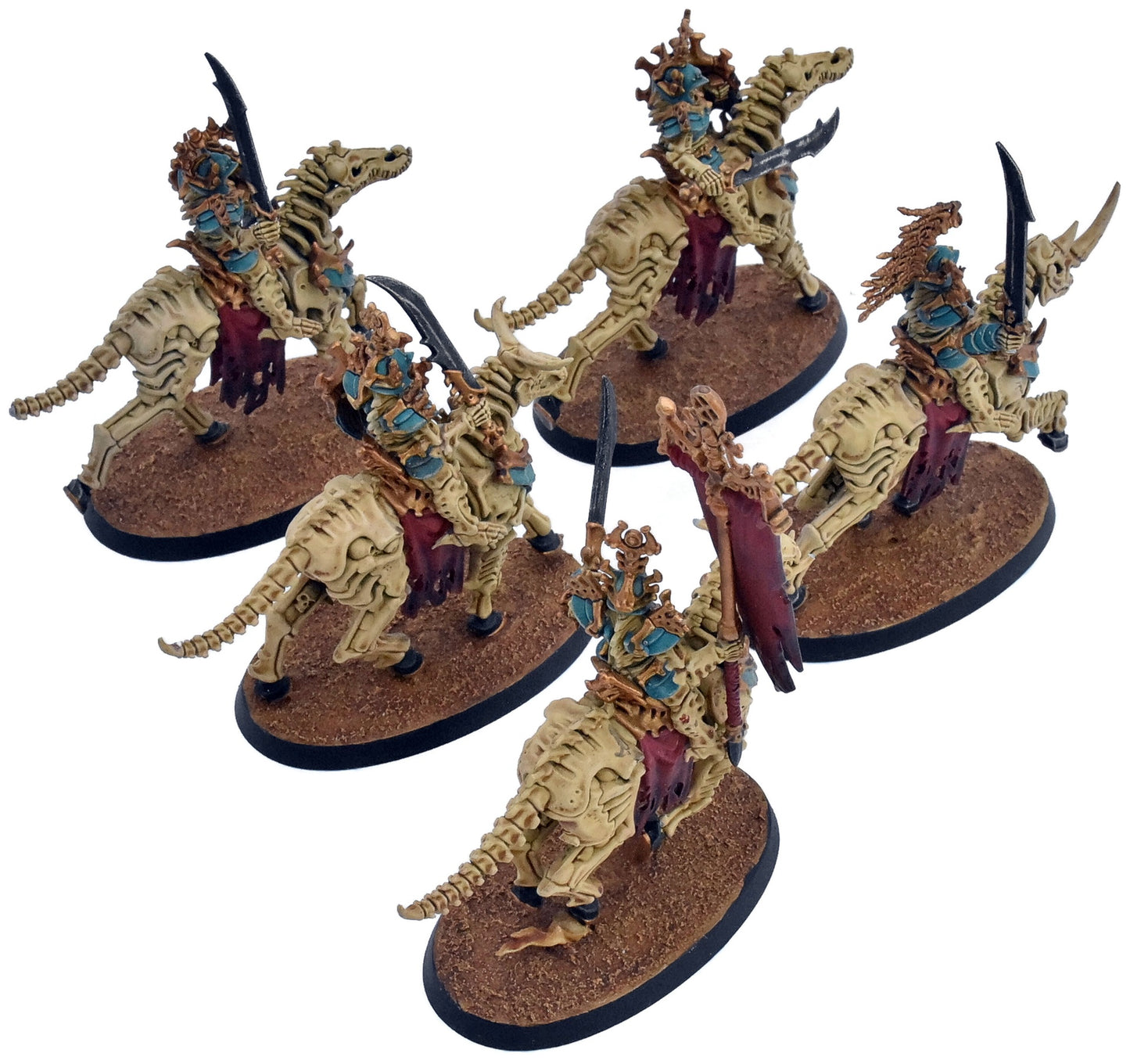 OSSIARCH BONEREAPERS 5 Kavalos Deathriders #2 WELL PAINTED Warhammer Sigmar 6047