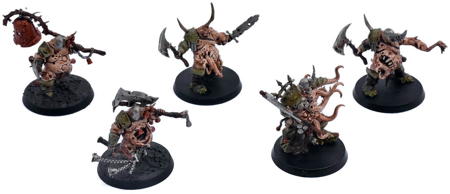 MAGGOTKIN OF NURGLE 5 Putrid Blightkings #1 WELL PAINTED Warhammer Sigmar 9876