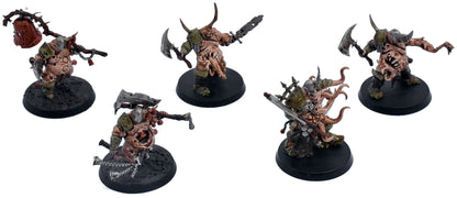 MAGGOTKIN OF NURGLE 5 Putrid Blightkings #1 WELL PAINTED Warhammer Sigmar 9876