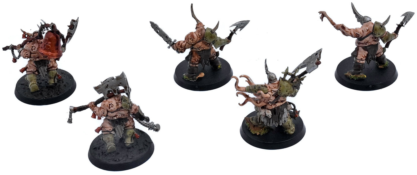 MAGGOTKIN OF NURGLE 5 Putrid Blightkings #1 WELL PAINTED Warhammer Sigmar 9876