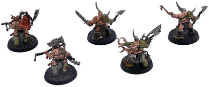 MAGGOTKIN OF NURGLE 5 Putrid Blightkings #1 WELL PAINTED Warhammer Sigmar 9876
