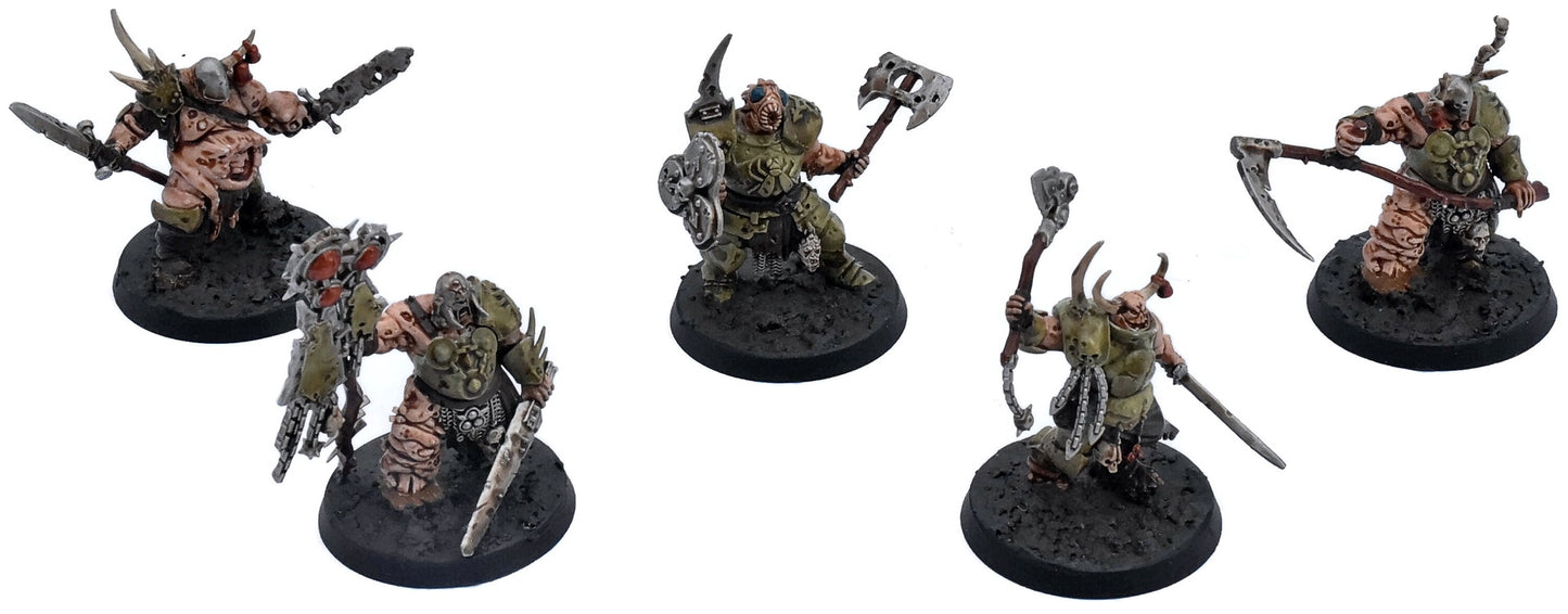 MAGGOTKIN OF NURGLE 5 Putrid Blightkings #2 WELL PAINTED Warhammer Sigmar 9883
