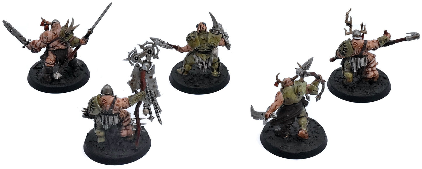 MAGGOTKIN OF NURGLE 5 Putrid Blightkings #2 WELL PAINTED Warhammer Sigmar 9883