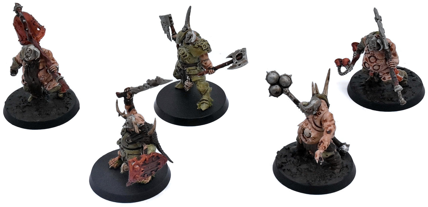 MAGGOTKIN OF NURGLE 5 Putrid Blightkings #3 WELL PAINTED Warhammer Sigmar 9890