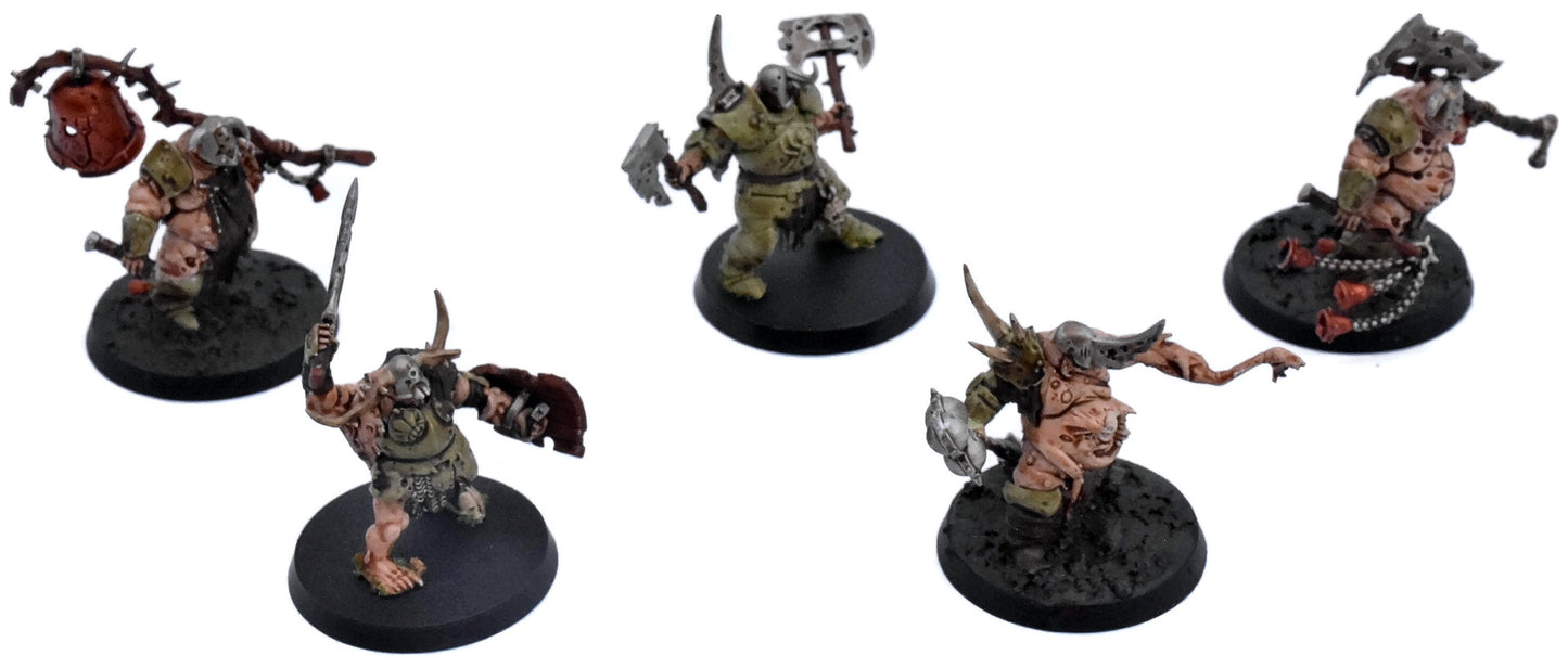 MAGGOTKIN OF NURGLE 5 Putrid Blightkings #3 WELL PAINTED Warhammer Sigmar 9890
