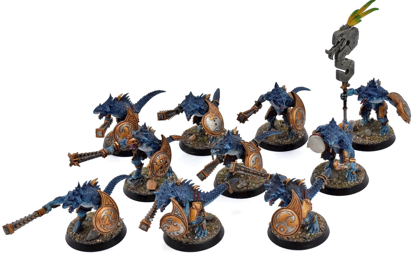SERAPHON 10 Saurus Warriors #2 WELL PAINTED Warhammer Sigmar 6226