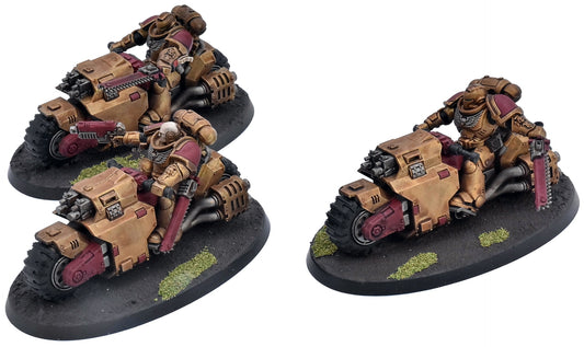 SPACE MARINES 3 Outriders #2 WELL PAINTED Minotaurs Warhammer 40K 1051