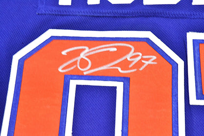 Connor McDavid Autographed 2024 Edmonton Oilers Adidas Royal Blue Jersey (USED)