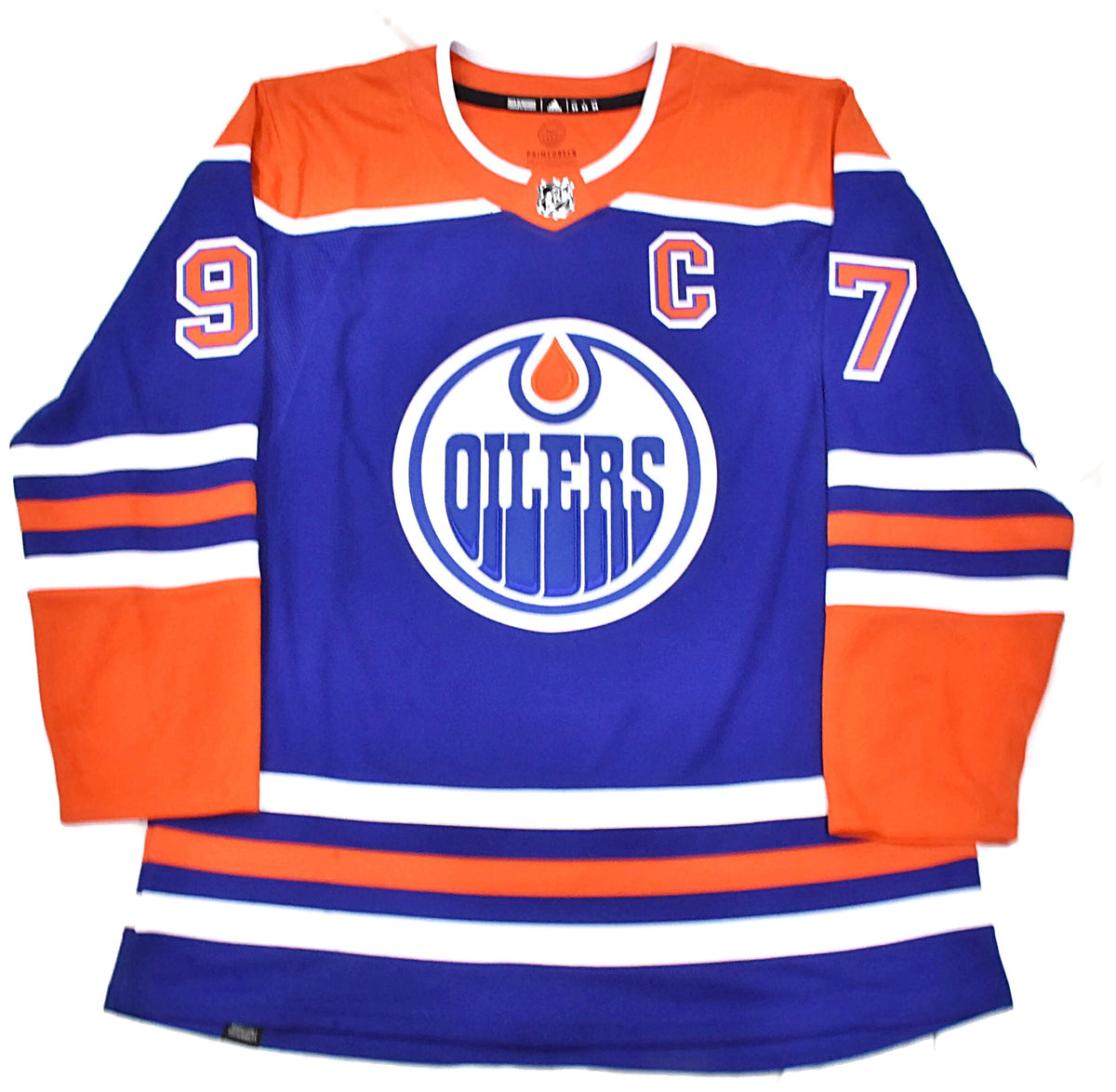 Connor McDavid Autographed 2024 Edmonton Oilers Adidas Royal Blue Jersey (USED)