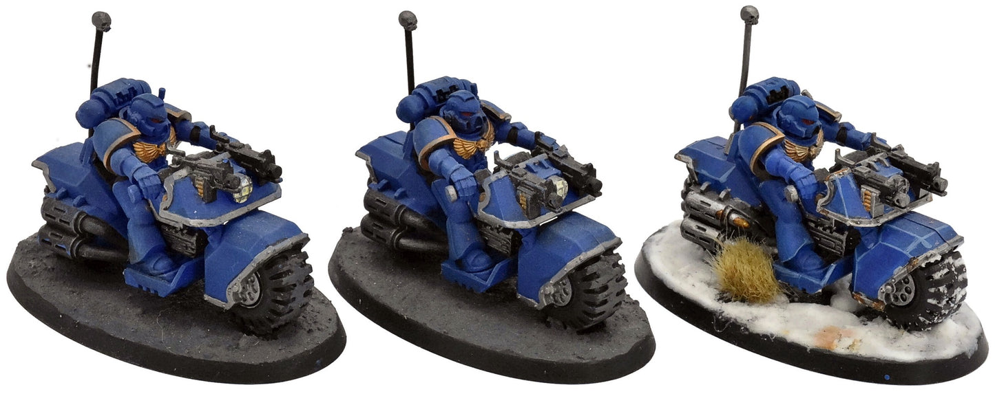 SPACE MARINES 3 Space Marines Bike Squad #1 Warhammer 40K 6677
