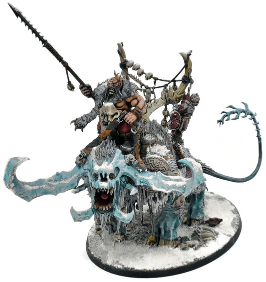 OGOR MAWTRIBES Frostlord On Stonehorn #1 PRO PAINTED Warhammer Sigmar 7001