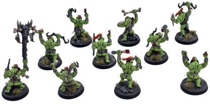 ORRUK WARCLANS 10 Savage Orruks #3 PRO PAINTED Warhammer Sigmar 7223