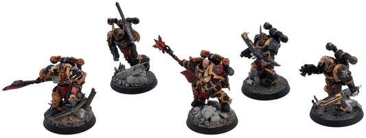 CHAOS SPACE MARINES 5 Chosen #2 WELL PAINTED Warhammer 40K 7308
