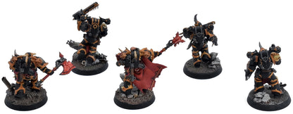 CHAOS SPACE MARINES 5 Chosen #2 WELL PAINTED Warhammer 40K 7308