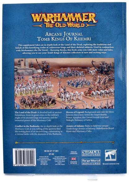 Warhammer FANTASY Arcane Journal - Tomb Kings Of Khemri #1 2072
