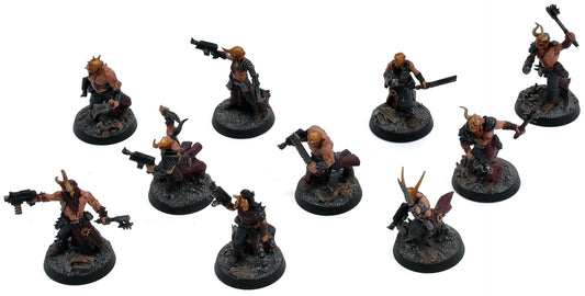CHAOS SPACE MARINES 10 Chaos Cultists #1 WELL PAINTED Warhammer 40K 7360