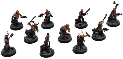 CHAOS SPACE MARINES 10 Chaos Cultists #1 WELL PAINTED Warhammer 40K 7360