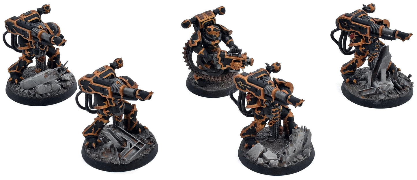 CHAOS SPACE MARINES 5 Havocs #1 WELL PAINTED Warhammer 40K 7377