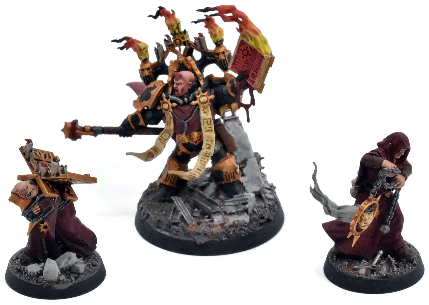 CHAOS SPACE MARINES Dark Apostle With Disciples #1 WELL PAINTED 40K 7407