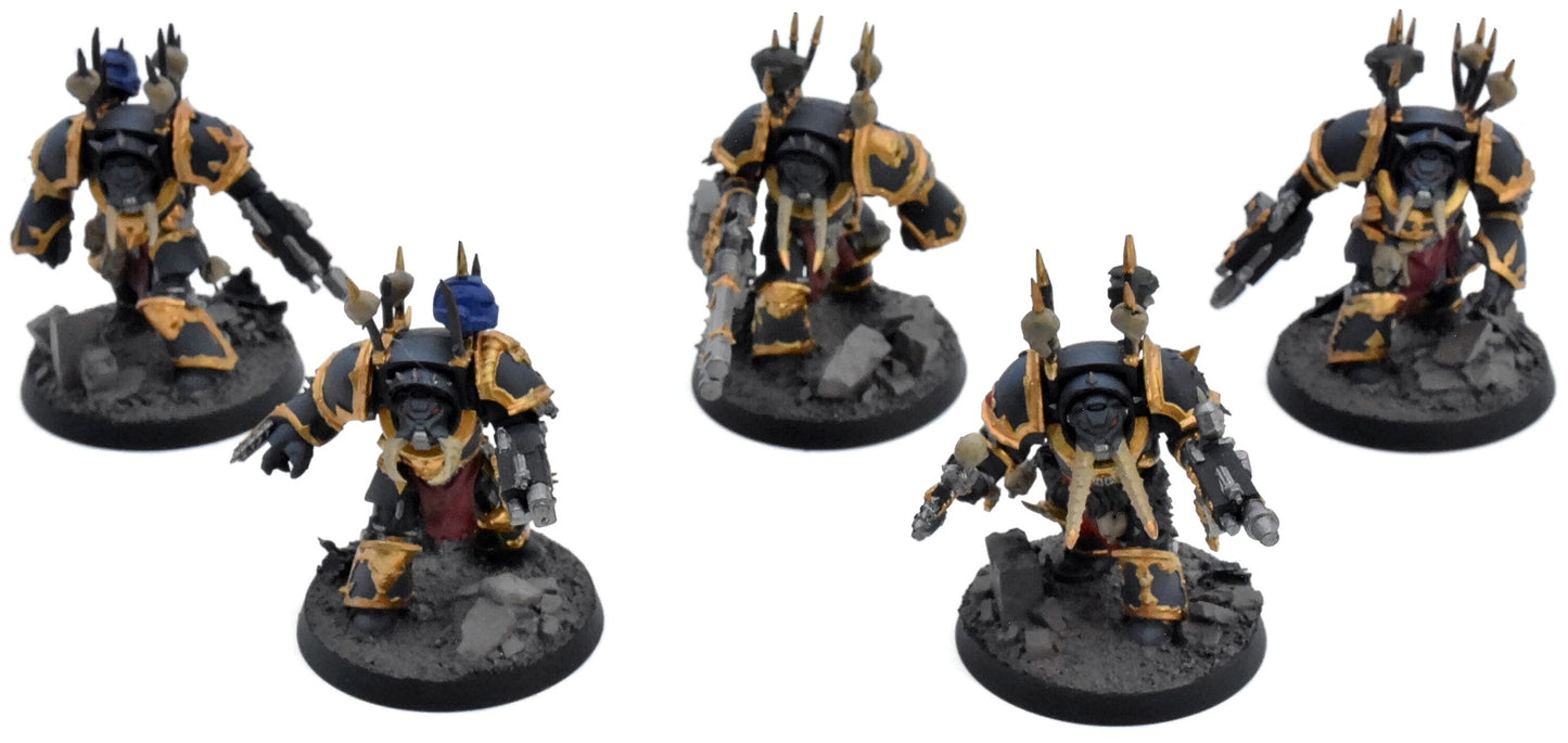 CHAOS SPACE MARINES 5 Chaos Terminators Squad #2 WELL PAINTED 40K 7438