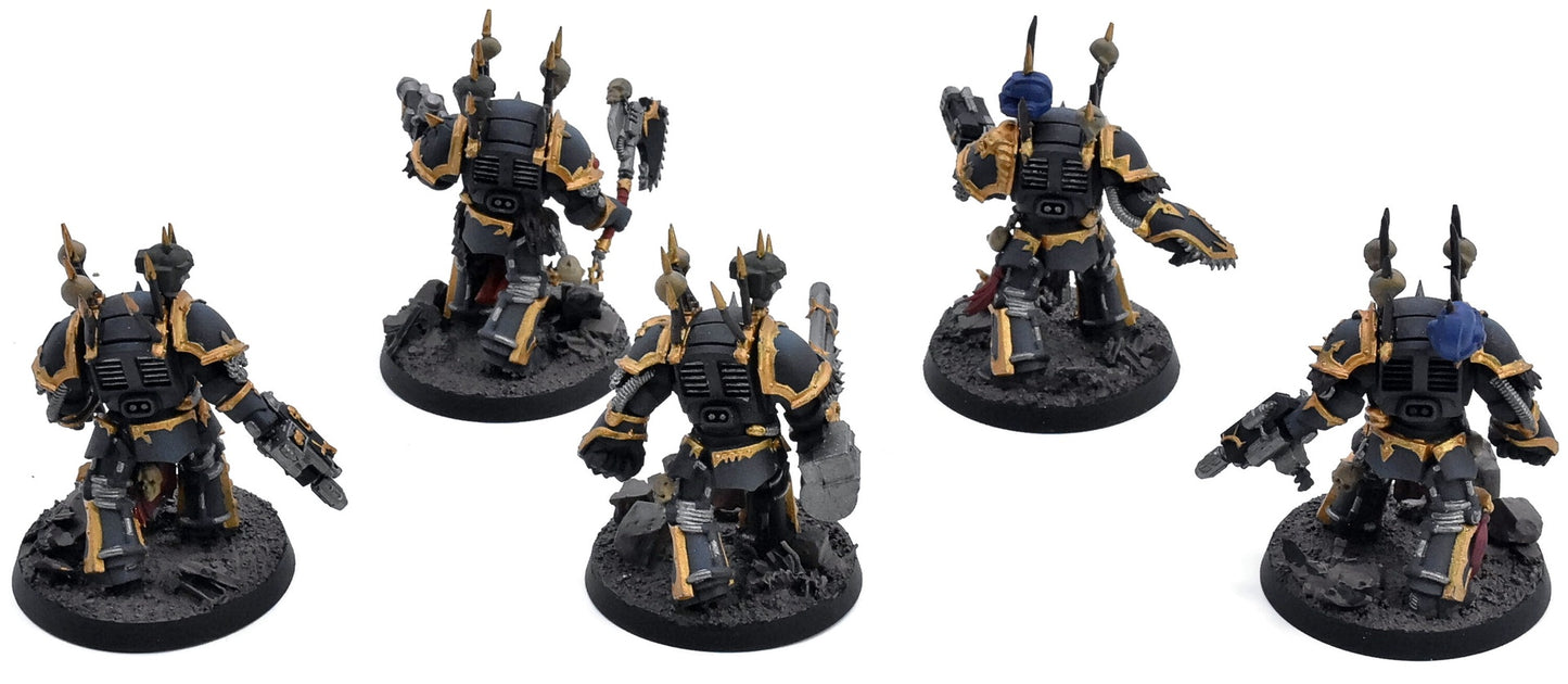 CHAOS SPACE MARINES 5 Chaos Terminators Squad #2 WELL PAINTED 40K 7438
