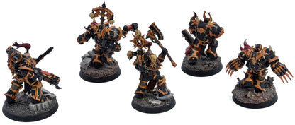 CHAOS SPACE MARINES 5 Chosen #1 WELL PAINTED Warhammer 40K 7544