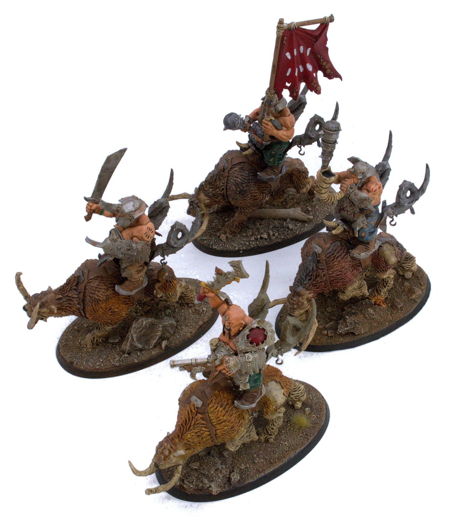 OGOR MAWTRIBES 4 Mournfang Pack #1 WELL PAINTED Warhammer Sigmar 8966