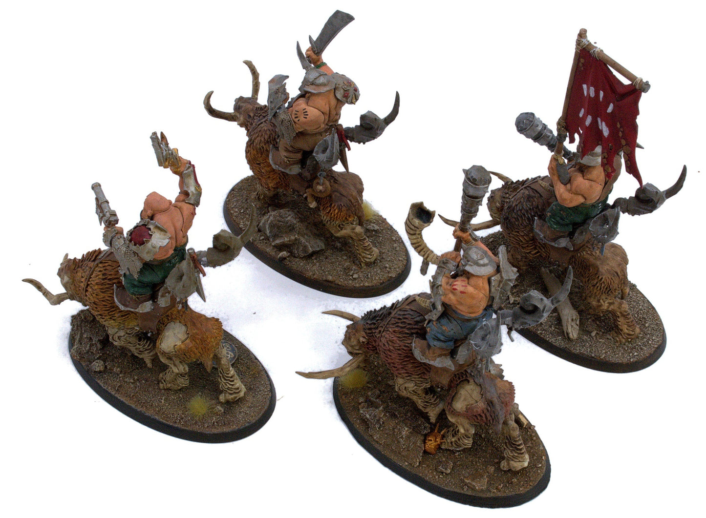 OGOR MAWTRIBES 4 Mournfang Pack #1 WELL PAINTED Warhammer Sigmar 8966