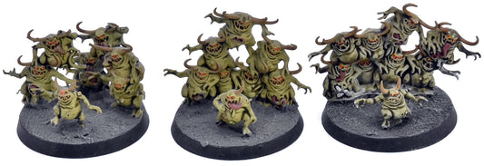 MAGGOTKIN OF NURGLE 3 Nurglings #2 Sigmar 3086 WELL PAINTED