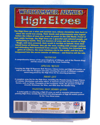 WARHAMMER FANTASY Armies High Elves #1 OK CONDITION codex Book 0013