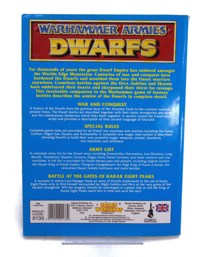 WARHAMMER FANTASY Armies Dwarfs #1 OK CONDITION codex Book 0020