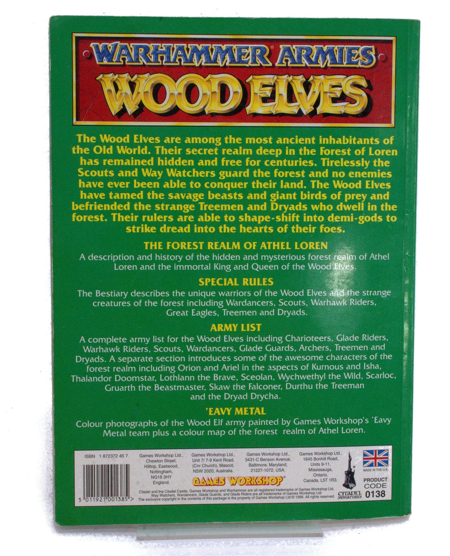WARHAMMER FANTASY Armies Wood Elves #1 OK CONDITION codex Book 0082