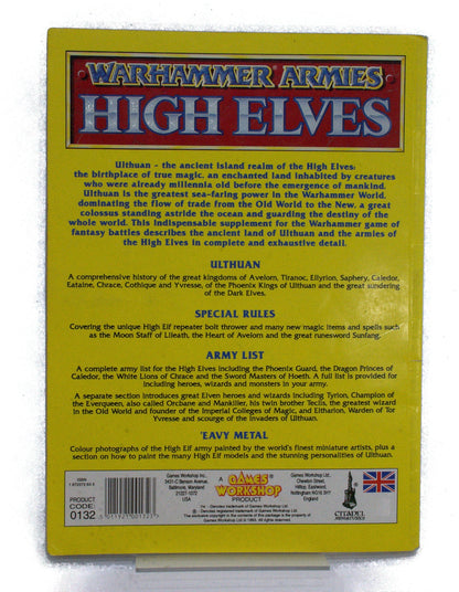 WARHAMMER FANTASY Armies High Elves #1 OK CONDITION codex Book 0099