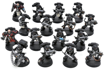 BLACK TEMPLARS 16 Marines Crusaders #1 WELL PAINTED Warhammer 40K 8978