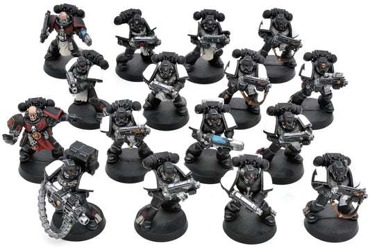 BLACK TEMPLARS 16 Marines Crusaders #1 WELL PAINTED Warhammer 40K 8978